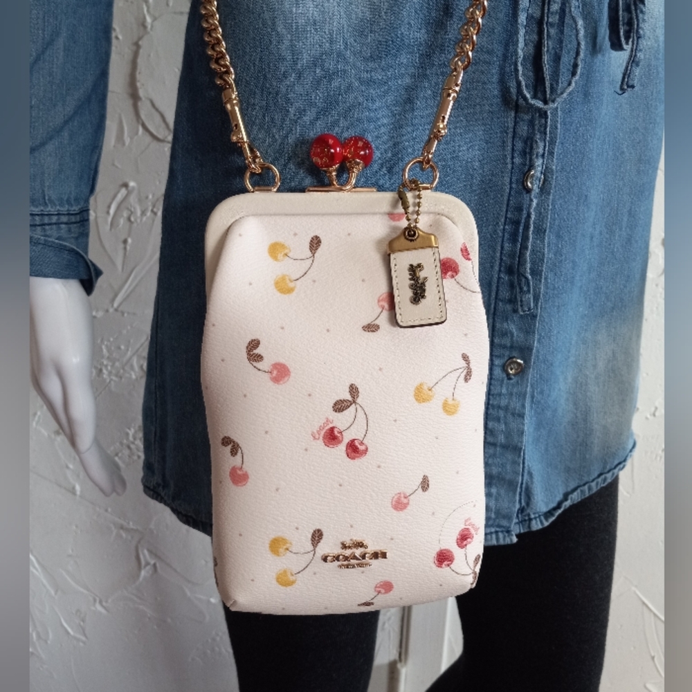 Coach Cherries Kisslock Frame Crossbody RARE!!
